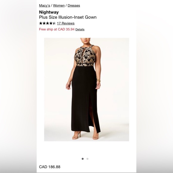 Black & Gold Floor Length Gown (size 22W) - Picture 1 of 6